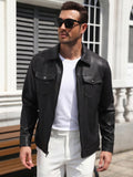 Lightweight Faux Leather Motorcycle Trucker Jacket (US Only)