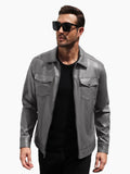 Lightweight Faux Leather Motorcycle Trucker Jacket (US Only)