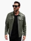 Lightweight Faux Leather Motorcycle Trucker Jacket (US Only)