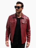Lightweight Faux Leather Motorcycle Trucker Jacket (US Only)