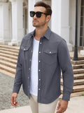 Western Pearl Snap Long Sleeve Shirt with Flap Pockets (US Only)
