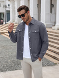 Western Pearl Snap Long Sleeve Shirt with Flap Pockets (US Only)