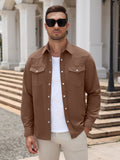 Western Pearl Snap Long Sleeve Shirt with Flap Pockets (US Only)
