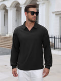 Lightweight Ribbed Knit V Neck Polo Sweater (US Only)