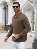 Lightweight Ribbed Knit V Neck Polo Sweater (US Only)