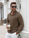 Lightweight Ribbed Knit V Neck Polo Sweater (US Only)