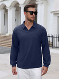 Lightweight Ribbed Knit V Neck Polo Sweater (US Only)