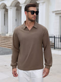 Lightweight Ribbed Knit V Neck Polo Sweater (US Only)