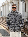 Camo Full Zip Hooded Sherpa Fleece Jacket (US Only)