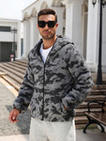 Camo Full Zip Hooded Sherpa Fleece Jacket (US Only)