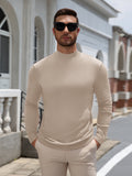 Mock Neck Slim Fit Fine Knit Pullover Sweater (US Only)