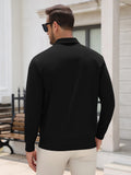 Stretch Knit Quarter Snap Long Sleeve Polo Shirt (US Only)