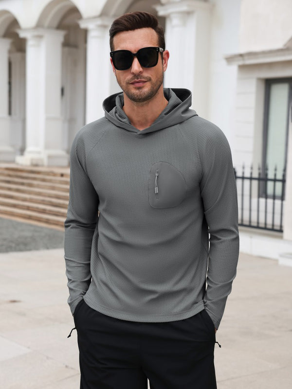 Waffle Knit Stretch Pullover Hoodie (US Only)