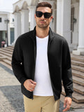 Lightweight Full Zip Stand Collar Knit Jacket (US Only)