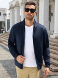 Lightweight Full Zip Stand Collar Knit Jacket (US Only)