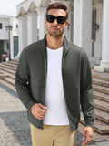Lightweight Full Zip Stand Collar Knit Jacket (US Only)