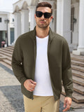 Lightweight Full Zip Stand Collar Knit Jacket (US Only)