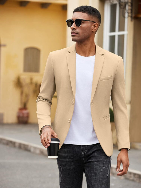 Casual Two-Button Suit Jacket (US Only) Light Grey / XXXL Casual Two-Button Suit Jacket (US Only) Light Grey / XXXL