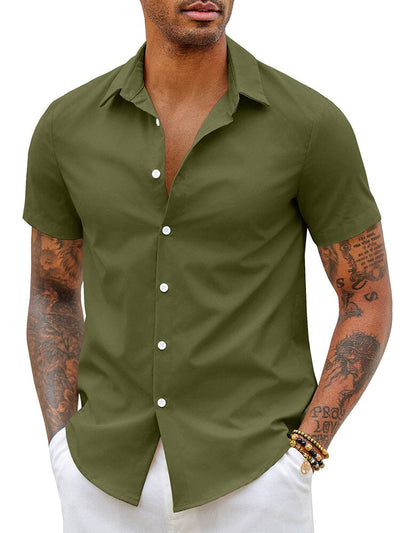 Classic Casual Button Shirt Shirts coofandy Army Green S 