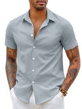 Classic Casual Button Shirt Shirts coofandy Light Blue S 