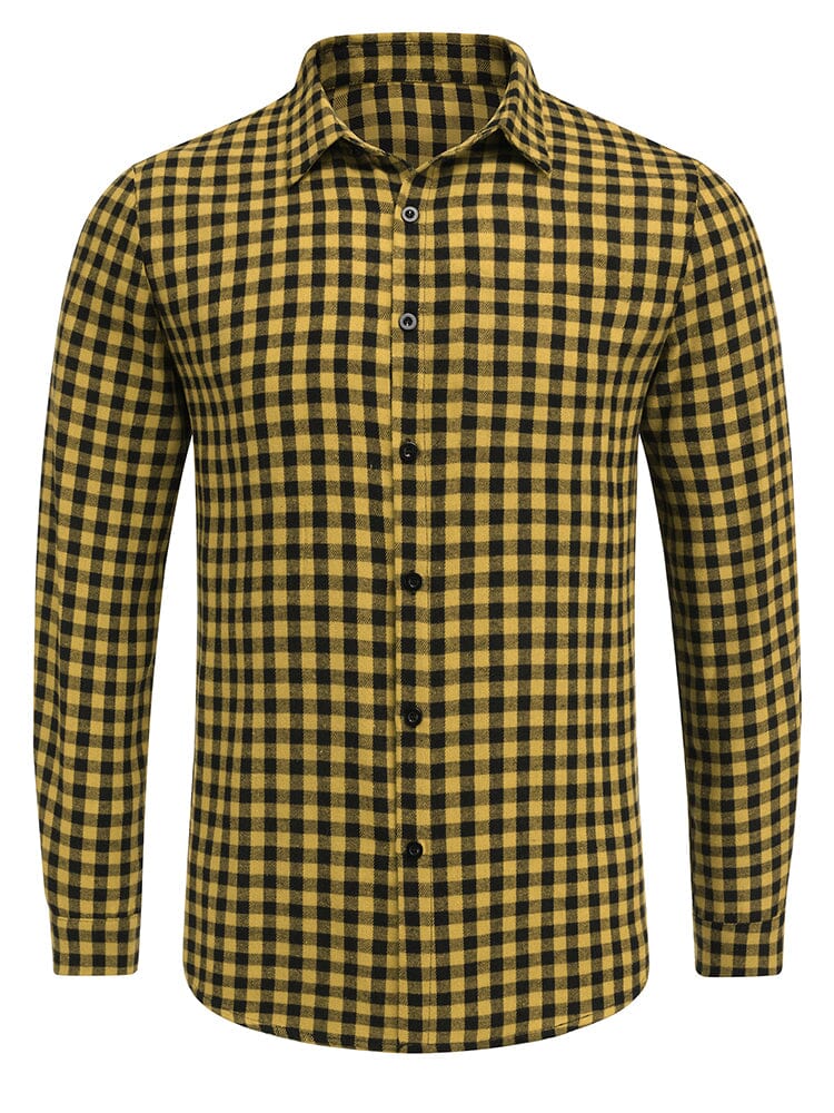 Casual Regular Fit Business Shirts Shirts coofandy Yellow S 