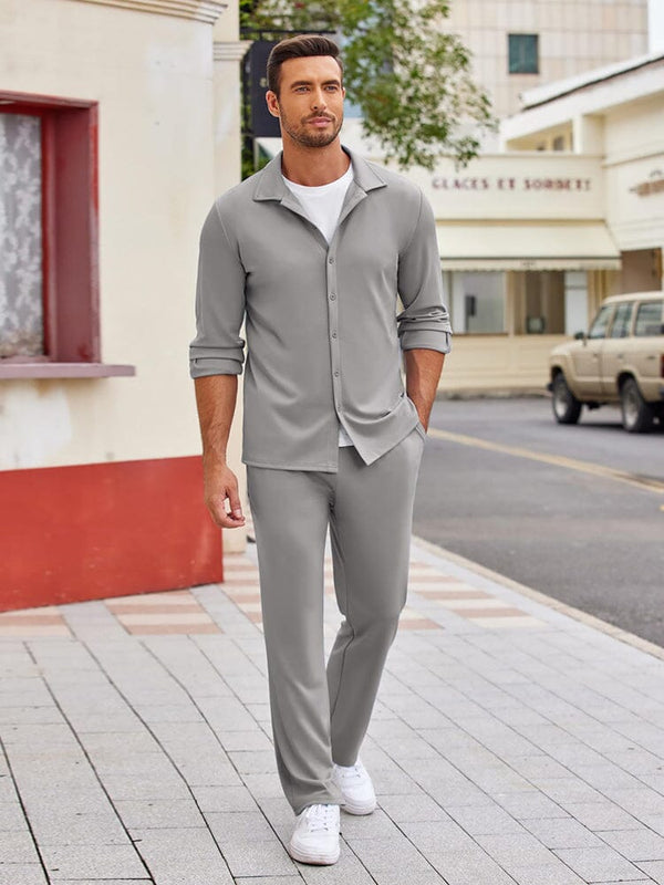 Stretchy Wrinkle Free 2-Piece Outfits (US Local) Sets coofandy 