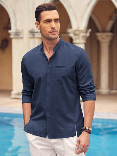 Classic fit Long Sleeve Cotton Shirt (US Only) Shirts coofandy 