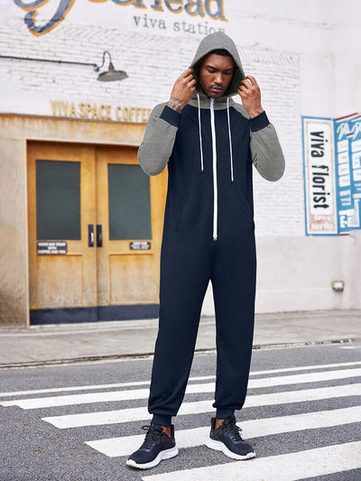 Casual Full Zip Hooded Jumpsuit (US Only) Jumpsuit coofandy 