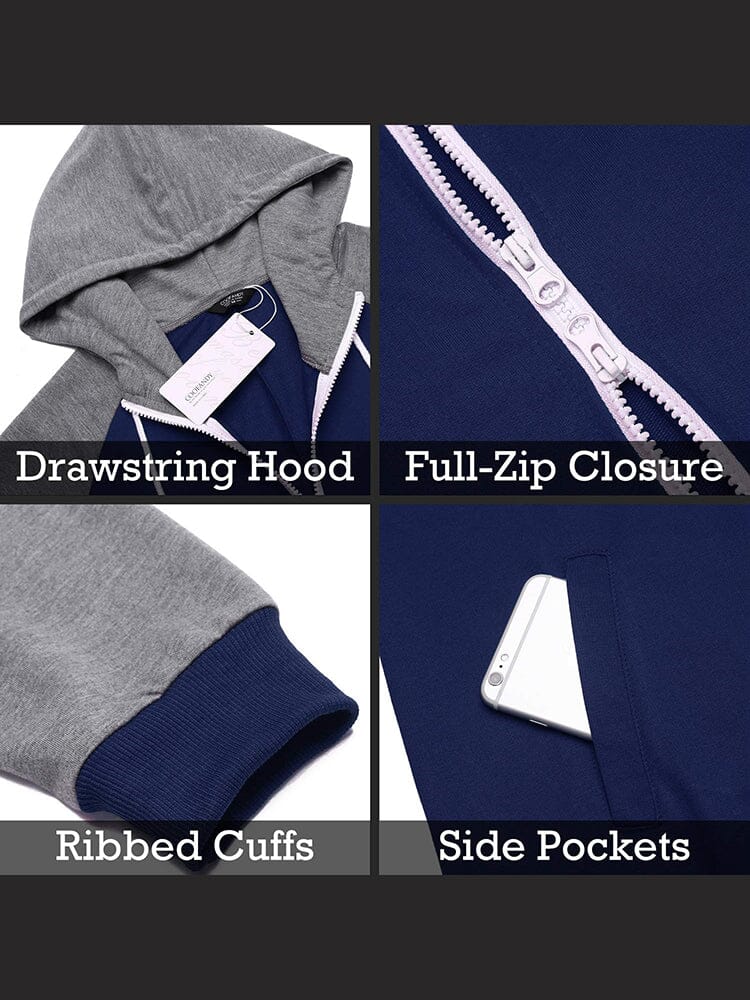 Casual Full Zip Hooded Jumpsuit (US Only) Jumpsuit coofandy 