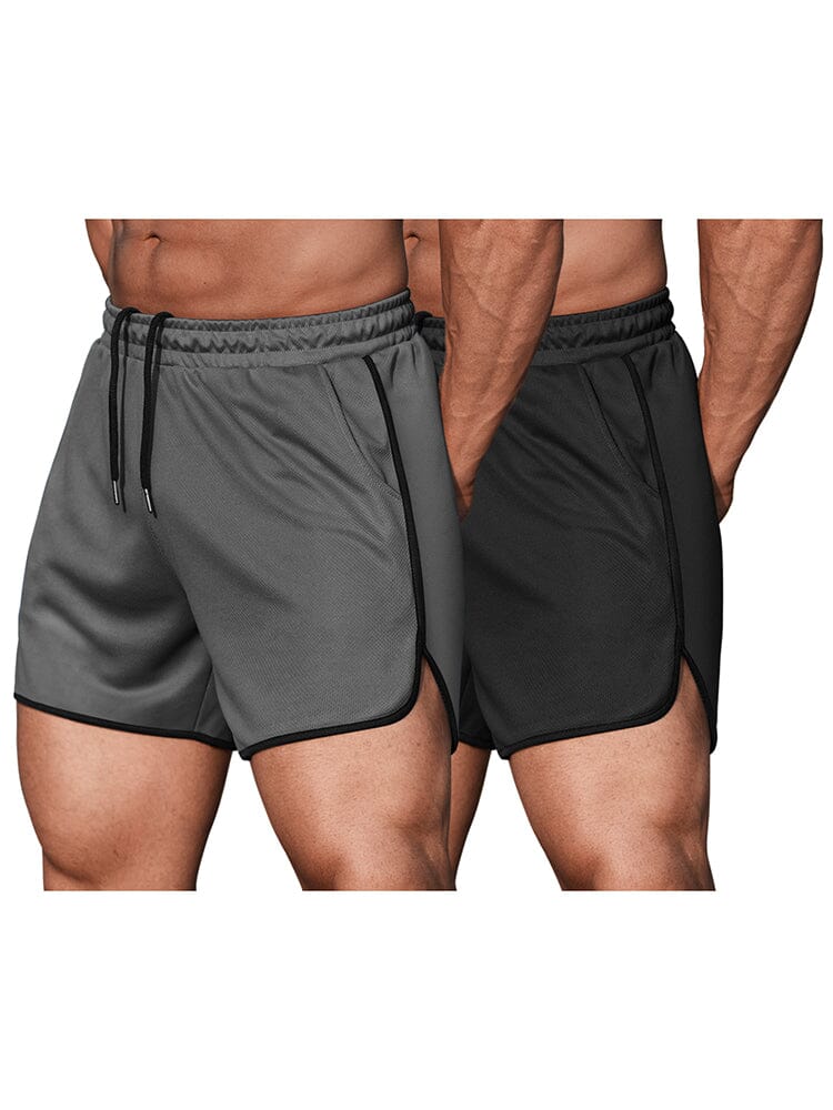 Comfy 2-Piece Workout Shorts (US Only) Shorts coofandy Black/Grey XS 