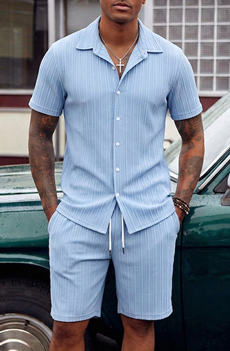 Leisure Textured Shirt Set