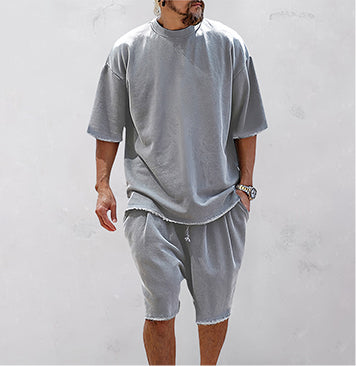 Casual Loose Fit Solid Sports Sets