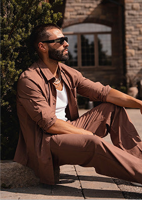 2 Piece Linen Style Long Sleeve Beach Vacation Outfits (US Only)