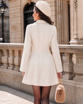 Modern Cinched Waist Tweed Blazer Dress