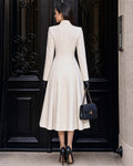 Urban Casual Stand Collar Double-breasted A-Line Coat