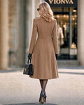 Structured Double-faced Tweed Row Button Long Coat