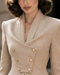 Vintage Shawl Collar Asymmetric Peplum Blazer