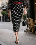 Vintage Balloon Sleeve Polka Dot Midi Dress