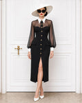 Retro Heritage Grace Sheer Sleeve Midi Dress