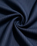 Mandarin Collar Pinstripe Wide Leg Pants Set