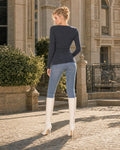 Cowl Neck Draped Front Ruched Waist Top