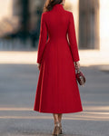 Versatile Double-Breasted A-Line Midi Coat