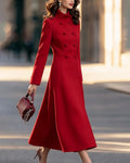 Versatile Double-Breasted A-Line Midi Coat