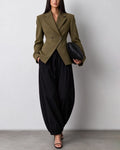 Standout Asymmetry Blazer and Balloon Jogger Pants Set