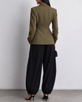 Standout Asymmetry Blazer and Balloon Jogger Pants Set