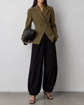 Standout Asymmetry Blazer and Balloon Jogger Pants Set