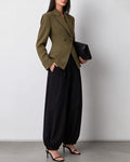 Standout Asymmetry Blazer and Balloon Jogger Pants Set