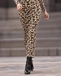 Faux Fur Leopard Print Off-the-Shoulder Bodycon Dresses