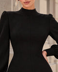 Modern Puff Sleeves Sequin Hem Mini Dress