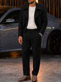 Smart Casual Cropped Trench Jacket and Pants Set